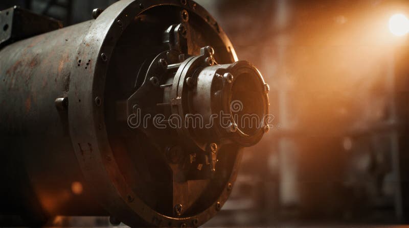 Industrial Machinery in Dramatic Lighting stock illustration
