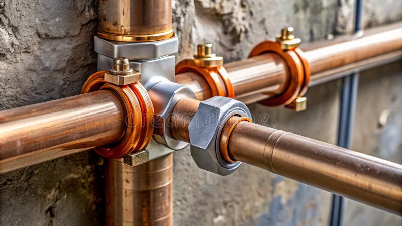 This image showcases a crucial step in ensuring the safety and longevity of plumbing systems. Proper electrical bonding is vital for protecting against electrical hazards and corrosion. The image highlights the connection of PVC water pipes to a grounding system using copper straps and wire nuts. This method ensures a low-resistance path for stray electrical currents, preventing dangerous shocks. Electrical grounding illustrations