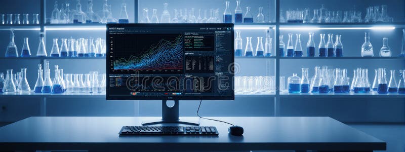 Advanced Scientific Research Interface royalty free illustration