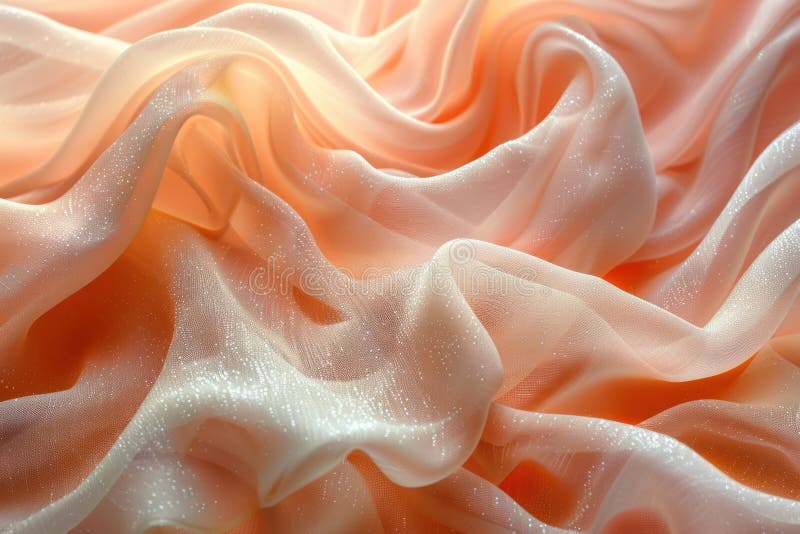 Peach Fuzz Textile: Soft Fabric Folds for Luxurious Fashion and Backdrops vector illustration