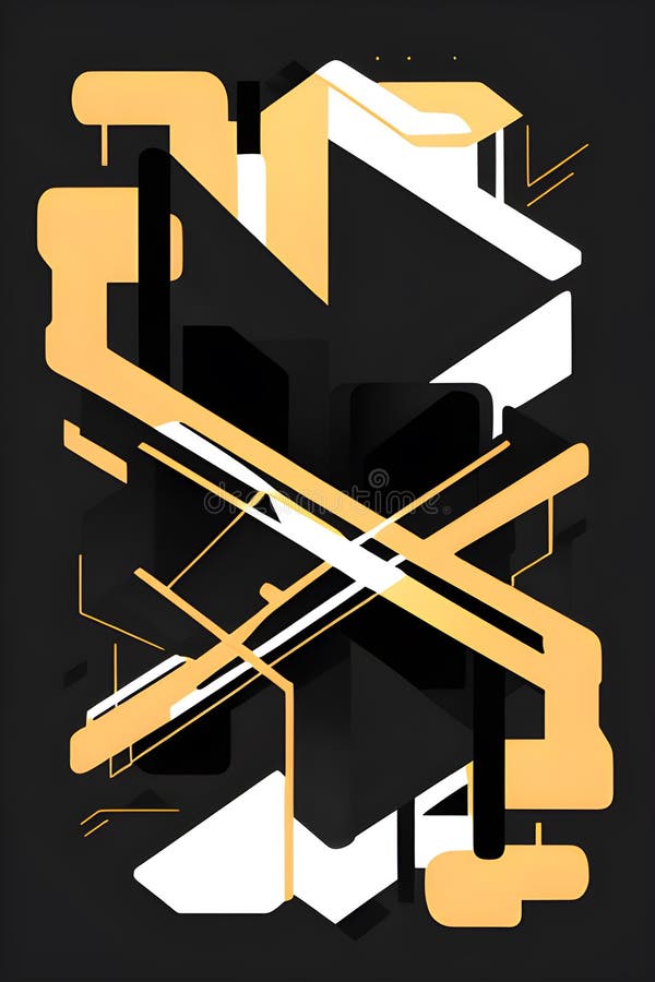Black and cream abstract graphic background design illustration generative ai stock illustration