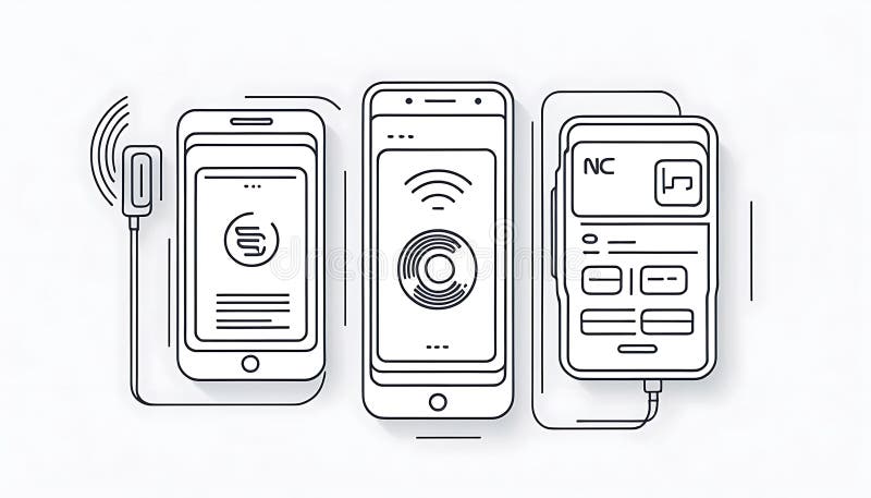 AI-Generated Mobile App Designs stock illustration