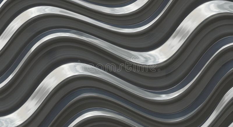 Abstract wavy pattern with silver and gray stock illustration