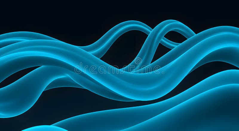 Abstract blue wavy lines on dark background vector illustration