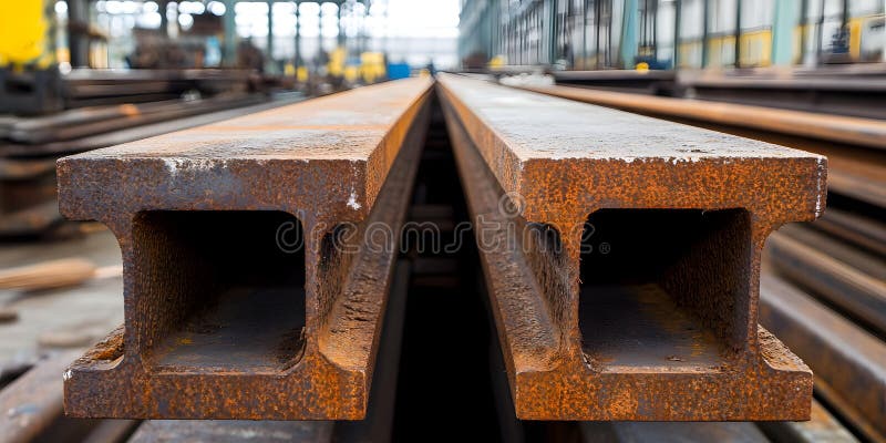 Close-up of rusted metal beams vector illustration
