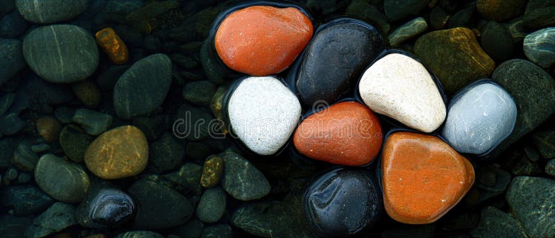 A collection of rocks in various colors and sizes. royalty free stock images
