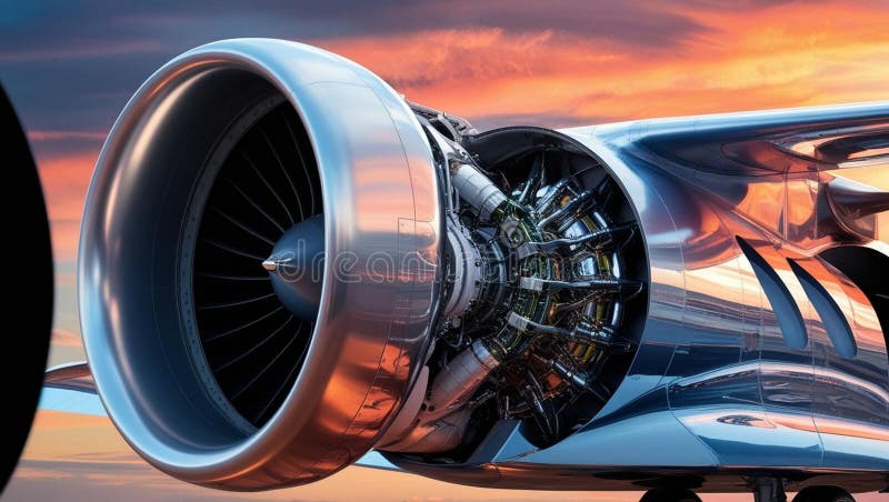 Innovative Aircraft Engine with Groundbreaking Technologies royalty free illustration