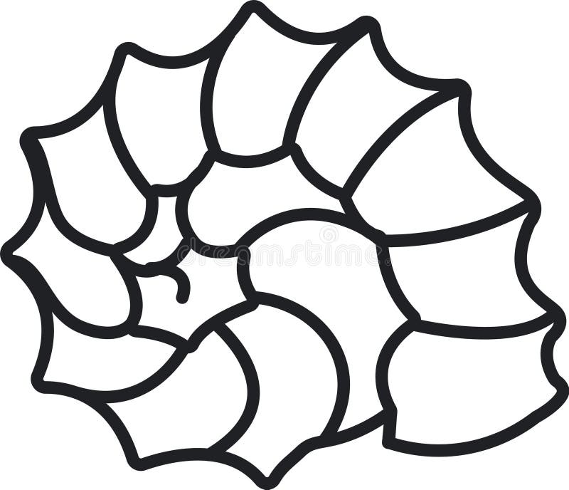 Abstract Nautilus Shell Line Art royalty free illustration