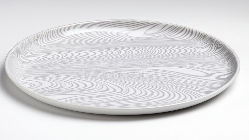 A white plate with a gray wood grain pattern. stock images