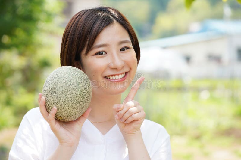 Image of a Woman with a Melon Stock Image Image of yellow, ceremony