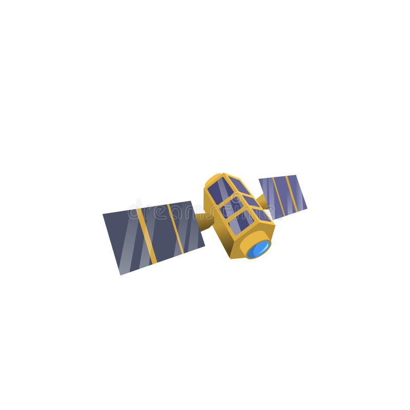 Telecommunication Satellite On The Earth Geostationary In Space Stock