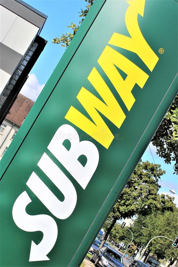 An image of a Subway logo - Bielefeld/Germany - 09/16/2017 stock image