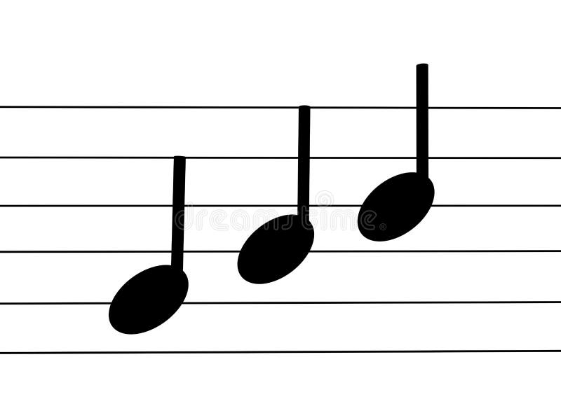 The image of three black notes.