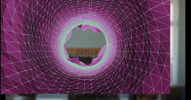 Image of tunnel moving over empty house interior royalty free illustration