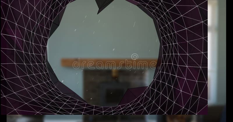 Image of tunnel moving over empty house interior royalty free illustration