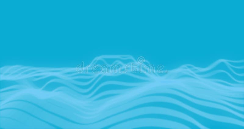 Image of undulating waves of pale blue curved lines moving on blue background vector illustration