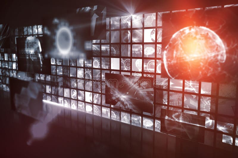 Image of various digital screens stock illustration