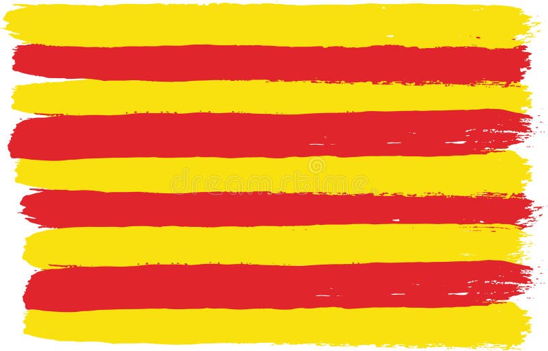 Catalonia State Flag Vector Hand Painted with Rounded Brush Stock ...