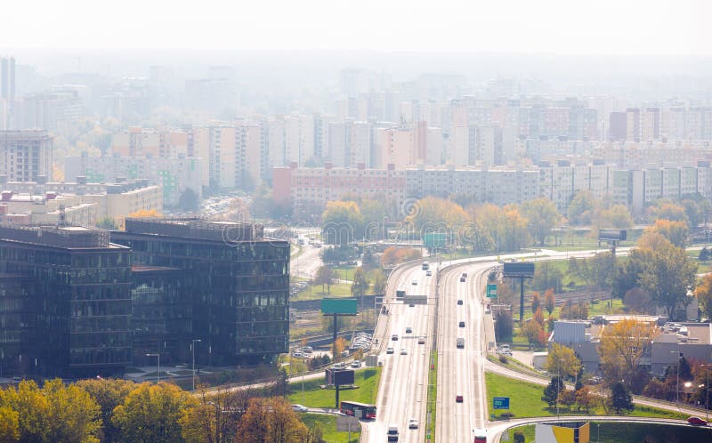 Obraz pohľadu na moderné obytné štvrte Bratislavy