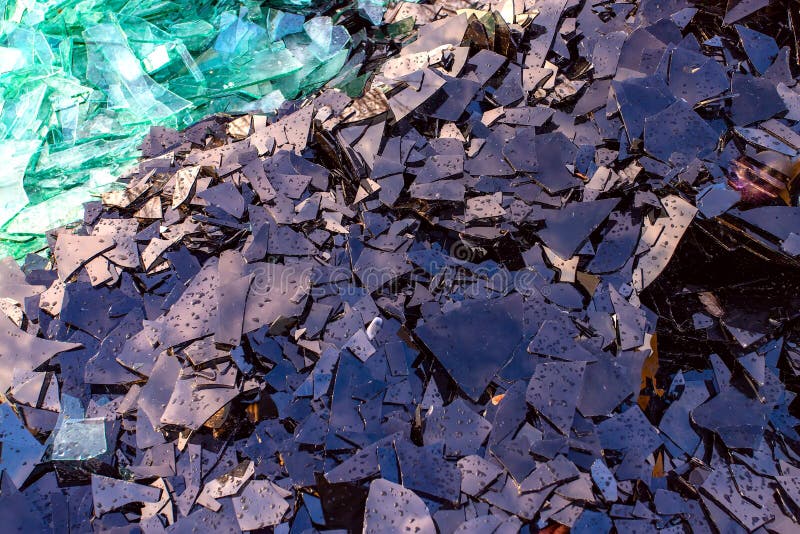 Image of Waste Glass for Recycling in Industry,broken Glass Recycled ...