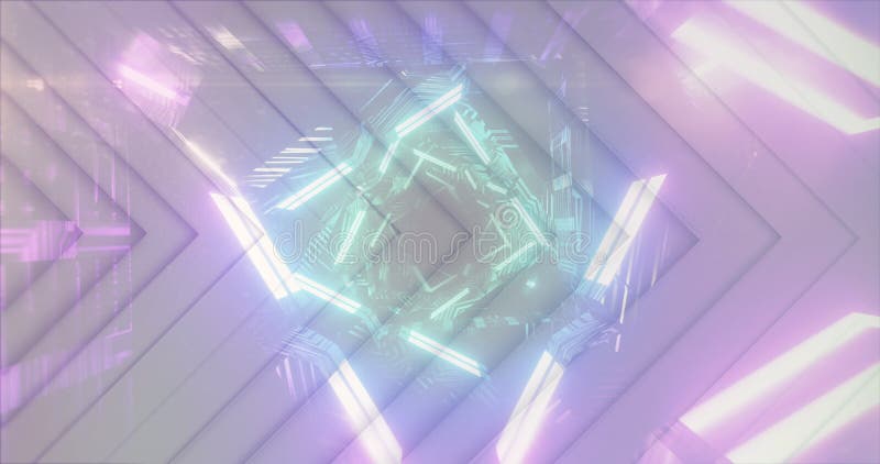 Image of white triangles over digital tunnel stock illustration