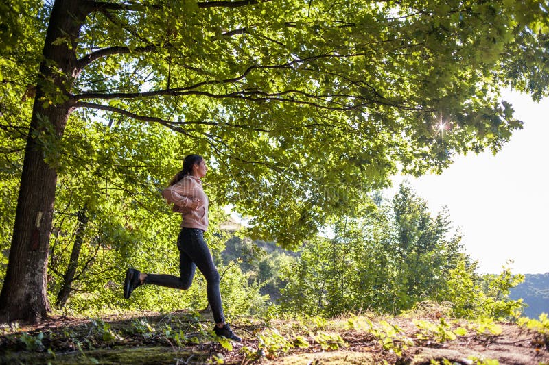 Girl Running Woods Stock Photos - Download 2,719 Royalty Free Photos
