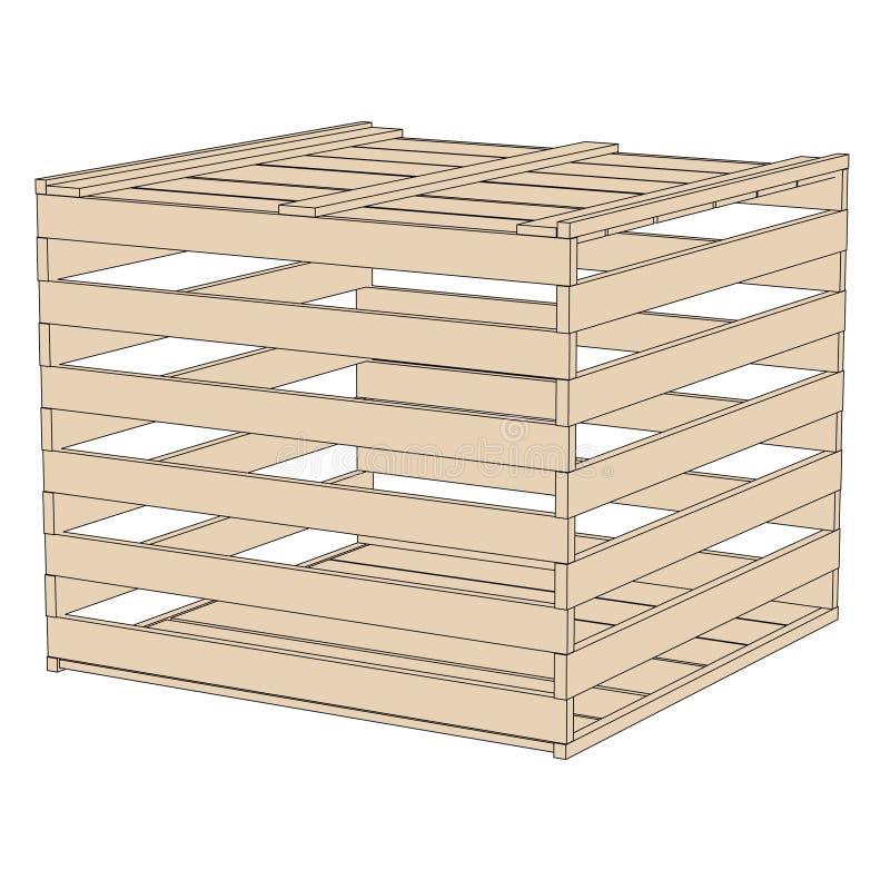 Cartoon man with crate stock illustration. Illustration of crate - 29796146