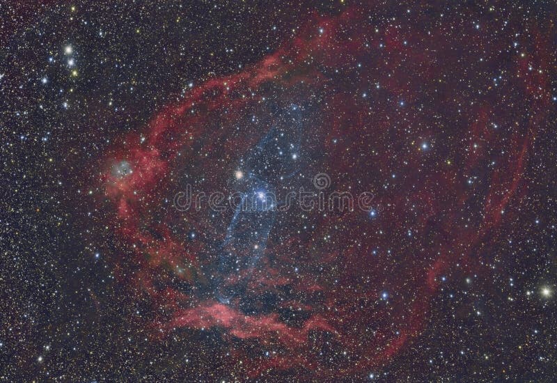 SH2129 Flying Bat Nebula and OU4 Squid Nebula Stock Illustration
