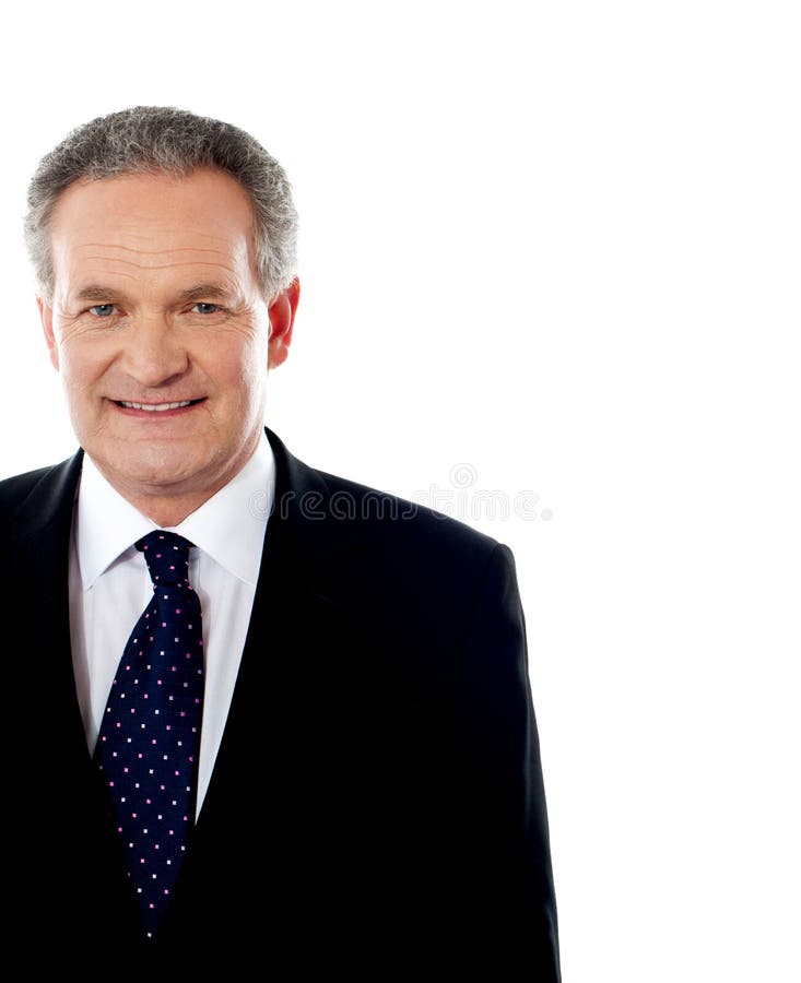 Imagem colhida do homem de negócios sênior considerável fotografia de stock Imagem colhida do homem de negócios sênior considerável fotografia de stock