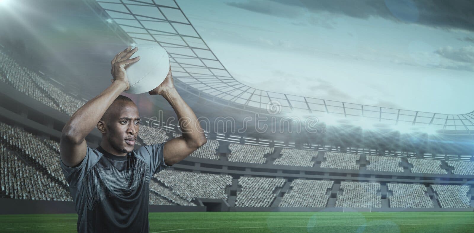 Retrato De Vários Jovens Jogadores De Rugby Segurando Uma Bola De Rúgbi  Enquanto Se Posicionavam Com Os Braços Cruzados Fora Do Ca Foto de Stock -  Imagem de jogador, rubi: 251796016