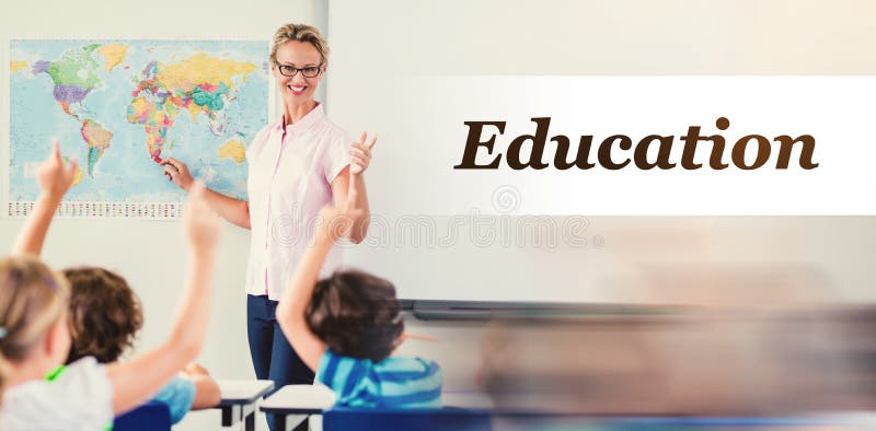 Imagem composta da imagem digitalmente gerada do texto da educação ilustração stock Imagem composta da imagem digitalmente gerada do texto da educação ilustração stock