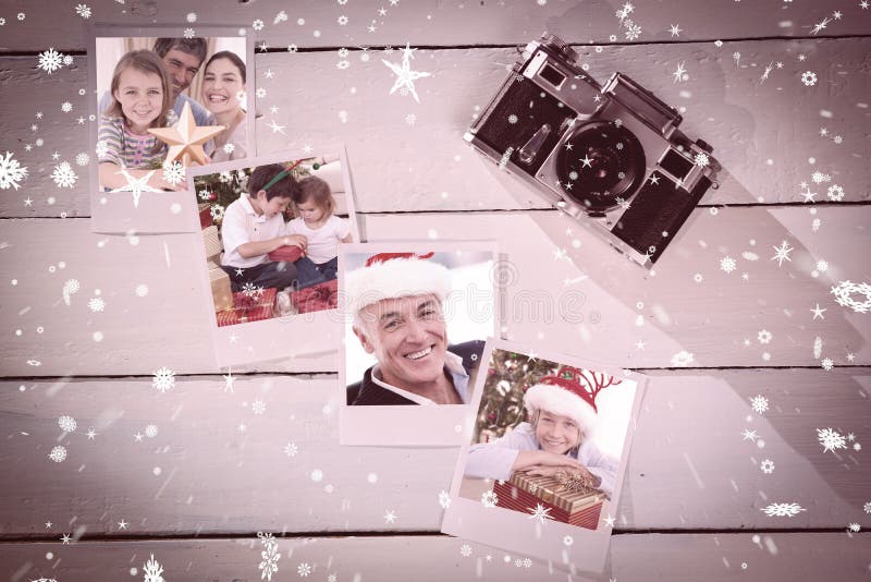 Imagem composta do retrato do Natal da família imagens de stock Imagem composta do retrato do Natal da família imagens de stock