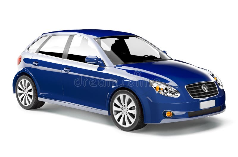 3D Image of Blue Car. 3D Image of Blue Car.