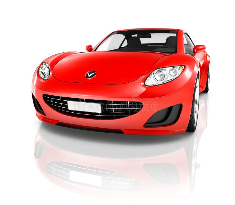 3D Image of Red Sport Car. 3D Image of Red Sport Car.