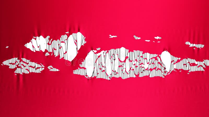 Imagem de renderização 3d do tecido rasgado vermelho