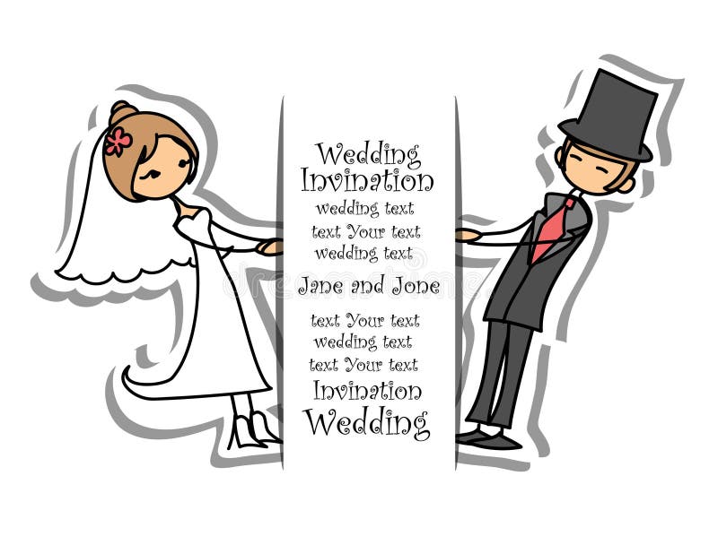 Imagem do casamento dos desenhos animados ilustração stock Imagem do casamento dos desenhos animados ilustração stock