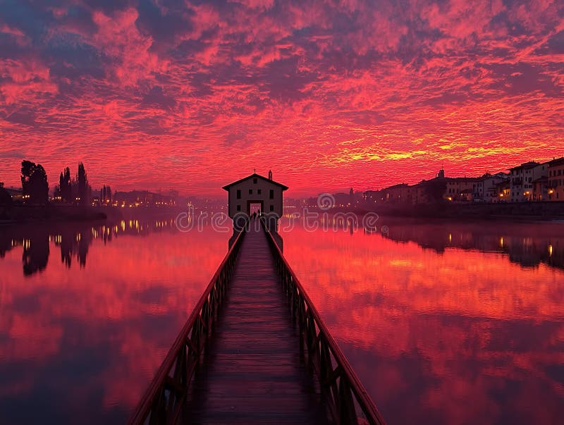 A imagem do Corredor Vasari elevado em Florença imagens de stock