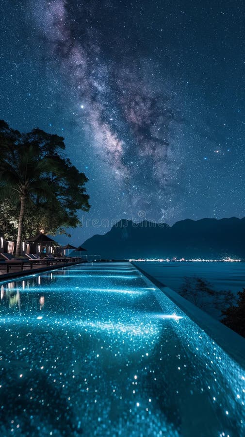 Imagem do gerador de ai da lagoa de cristal de águas de acendimento ilustração do vetor