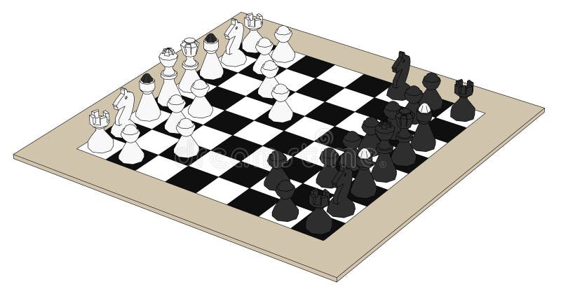Tabela da xadrez 3d ilustração stock. Ilustração de jogo - 13159652