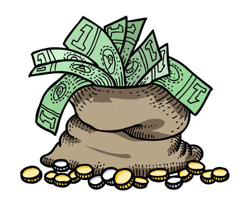 Imagem dos desenhos animados do saco do dinheiro