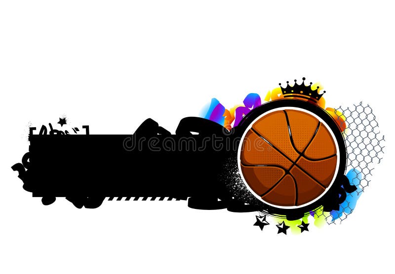 Imagem dos grafittis com basquetebol ilustração stock