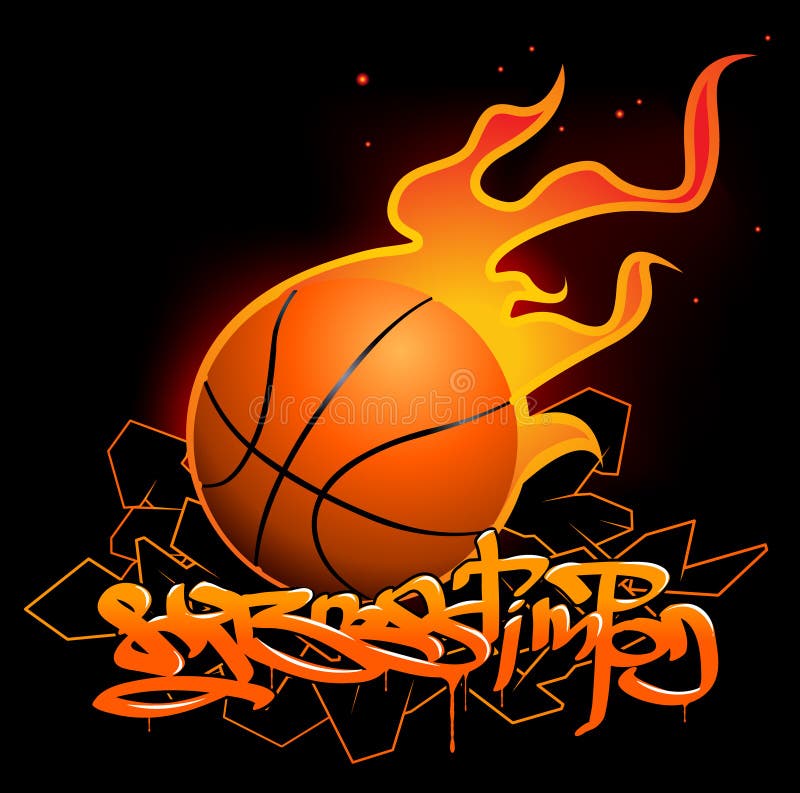 Imagem de grafite de basquetebol ilustração royalty free
