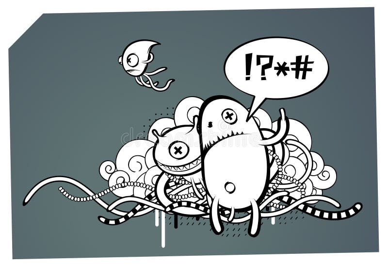 Imagem de grafiti estranha ilustração do vetor