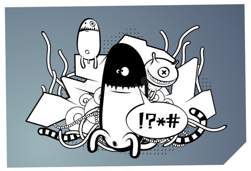 Imagem de grafiti estranha ilustração do vetor