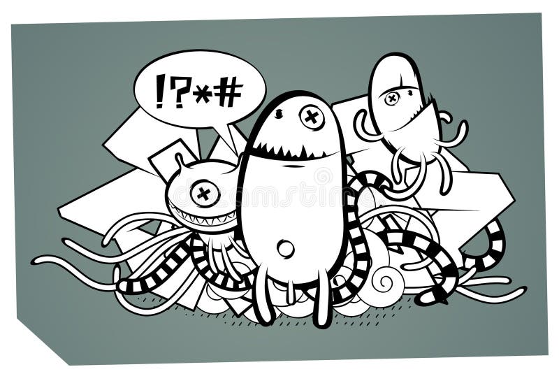 Imagem de grafiti estranha ilustração do vetor