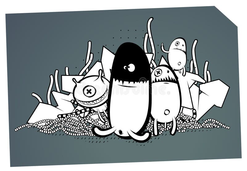 Imagem de grafiti estranha ilustração do vetor