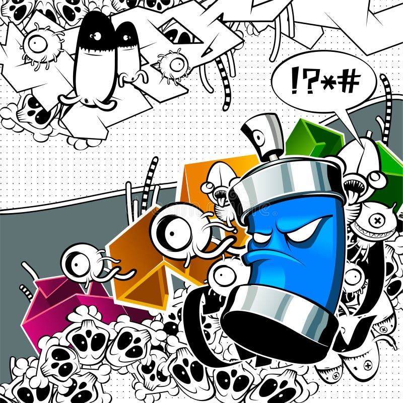 Imagem de grafiti estranha ilustração royalty free