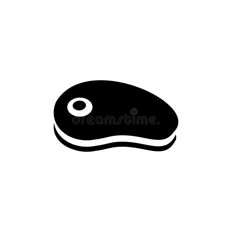 Imagem lisa simples da ilustração do estilo do ícone do bife ilustração stock Imagem lisa simples da ilustração do estilo do ícone do bife ilustração stock