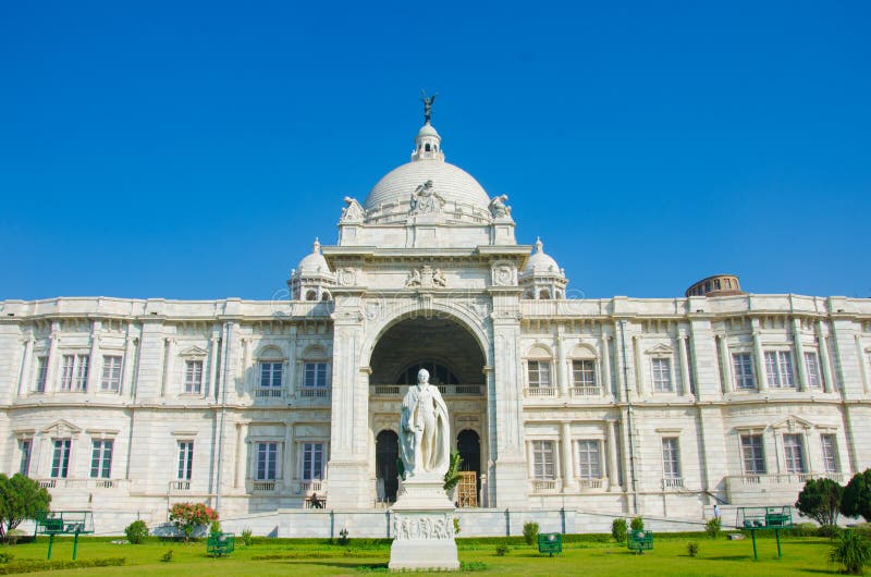 Imagem panorâmico bonita de Victoria Memorial, Kolkata, Calcutá, Bengal ocidental, Índia Um monumento histórico do arquiteto indi fotos de stock royalty free Imagem panorâmico bonita de Victoria Memorial, Kolkata, Calcutá, Bengal ocidental, Índia Um monumento histórico do arquiteto indi fotos de stock royalty free