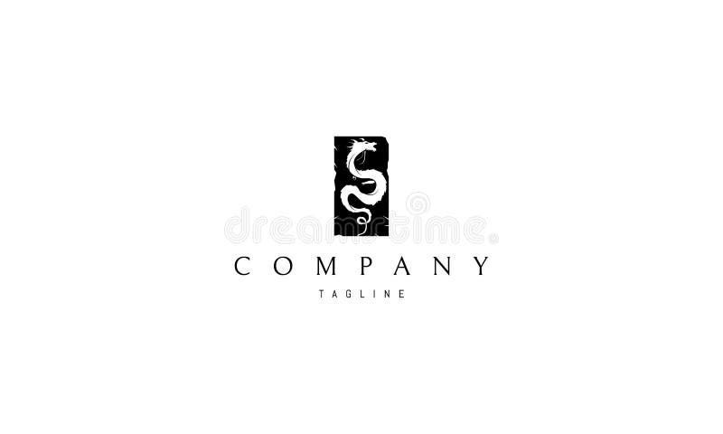 Imagem preta do logotipo do vetor do dragão ilustração royalty free Imagem preta do logotipo do vetor do dragão ilustração royalty free